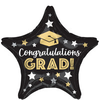 Folieballon Congratulations Grad Stars