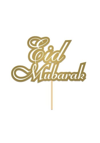 Caketopper Eid Mubarak Goud - 19 x 18 cm 
