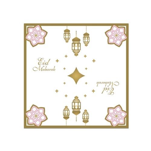 Servetten "Eid Mubarak" Roze - 20st - 33cm 