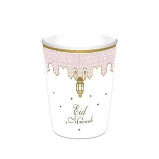 Haza-Witbaard Bekertjes "Eid Mubarak" Roze - 8st - 120ml