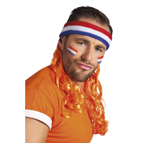Hoofdband Nederland met oranje haar 