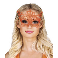 Kanten oogmasker oranje