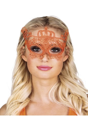 Kanten oogmasker oranje 