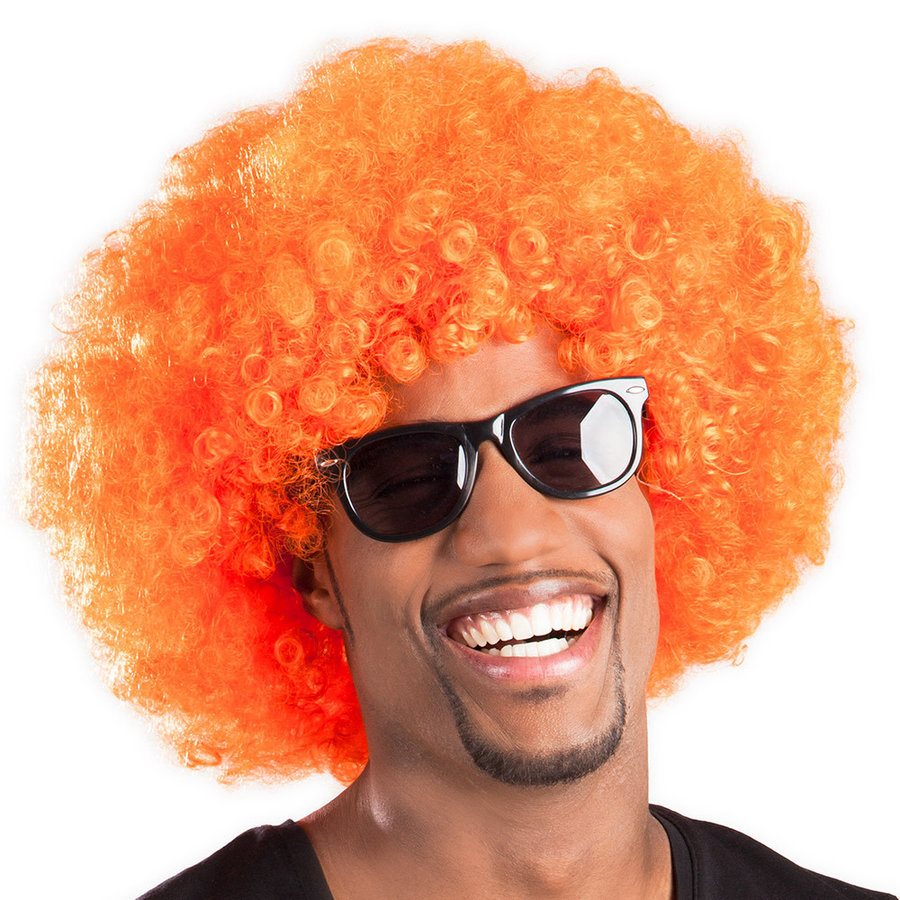 Afro Pruik - Oranje-1