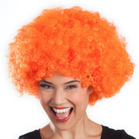 thumb-Afro Pruik - Oranje-2