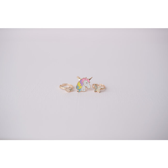 Butterfly & Unicorn Ring - 3St