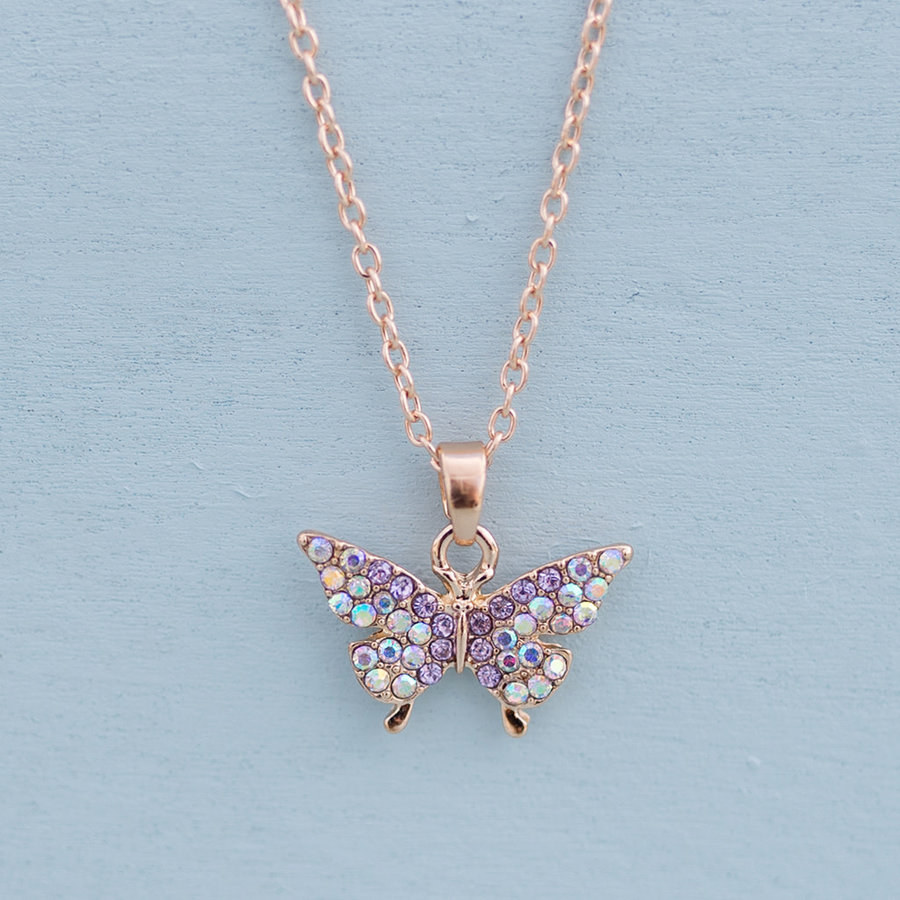 Butterfly Gem Necklace-1