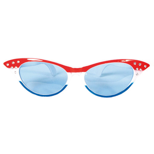 Bril XXL Lady Rood-Wit-Blauw 