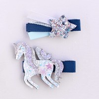 thumb-Boutique Navy Unicorn Star Haarspeld-1