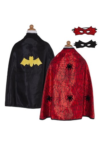 Omkeerbare Spider Bat Cape en masker 