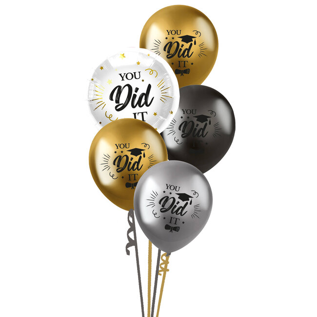 You did it!! tros van 5 ballonnen