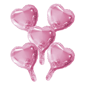 Globos Mini Folie Hartjes Licht Roze - 5 st - 22cm