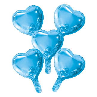 Globos Mini Folie Hartjes Licht Blauw - 5 st - 22cm