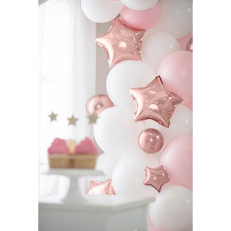 PartyDeco Folieballon Ster rosé gold - 25cm - lucht vulling