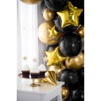 PartyDeco Folieballon Ster goud - 12cm - lucht vulling