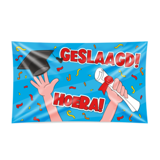 Paperdreams XXL Gevel Vlag - Geslaagd Cartoon