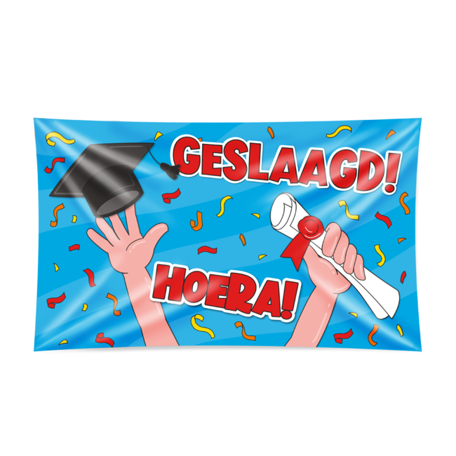 XXL Gevel Vlag - Geslaagd Cartoon