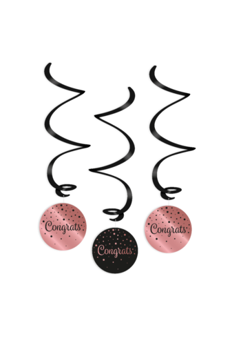 Swirl decorations Black/Rose - Congrats 