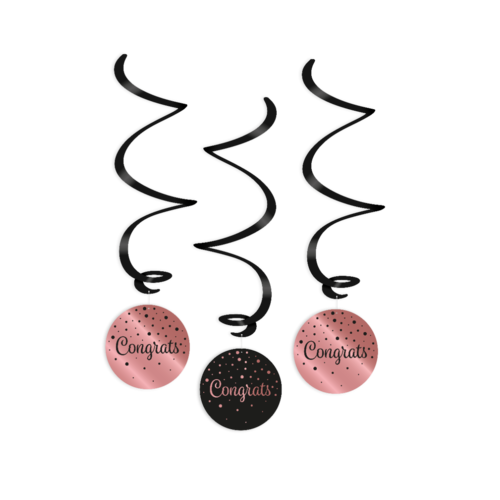 Swirl decorations Black/Rose - Congrats 