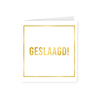 Gold white card - Geslaagd