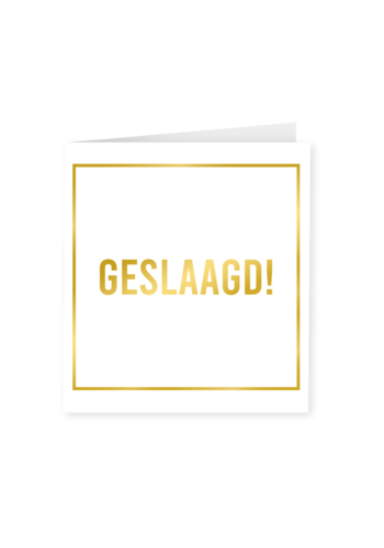 Gold white card - Geslaagd 
