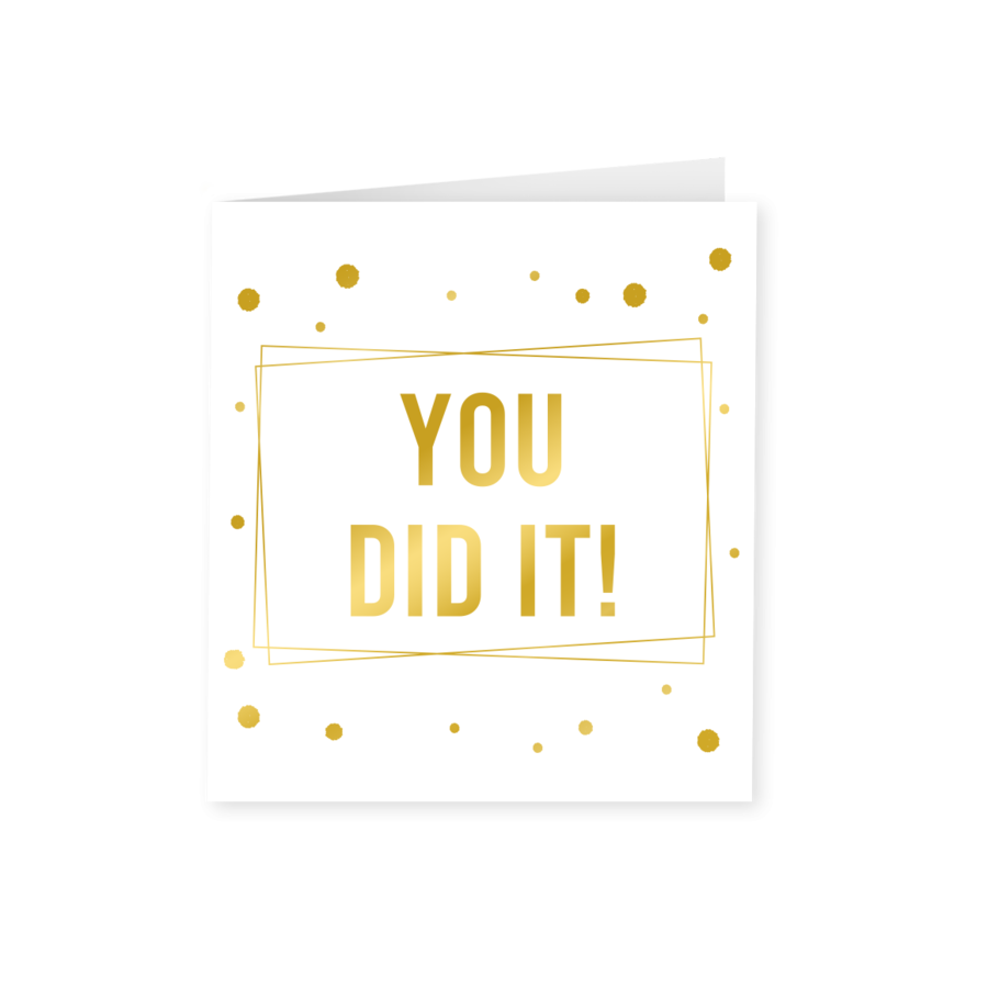 Gold white card - You Did It-1