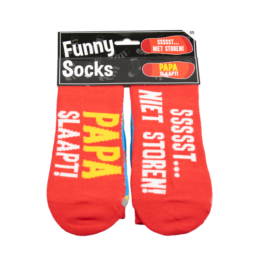 Funny socks - Papa slaapt sssst-1