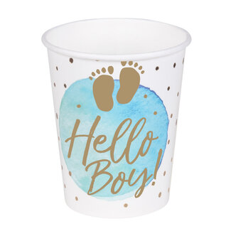 Boland Papieren Bekertjes 'Hello Boy!' - 21cl