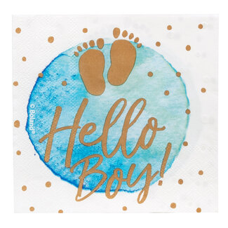 Papieren Servetten 'Hello Boy!' - 21x21cm