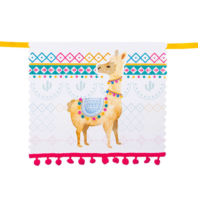 Kartonnen Vlaggenlijn Lama dubbelzijdig