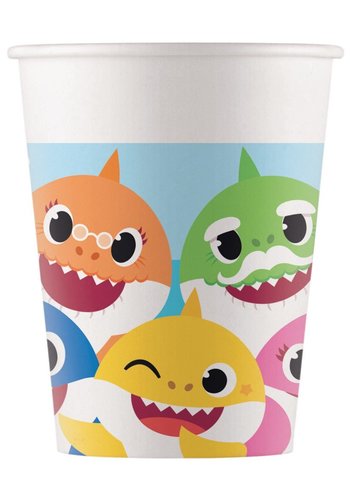 Baby Shark Bekertjes - 8 stuks - 250ml 