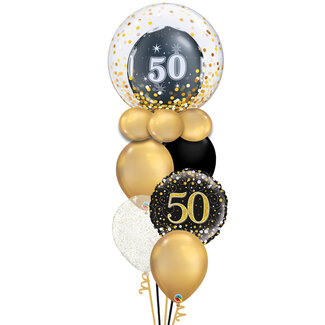 Sempertex Double Bubble Leeftijd Balloon Set Black & Gold