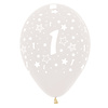 Sempertex Helium Ballon 1 jaar - clear (30cm)