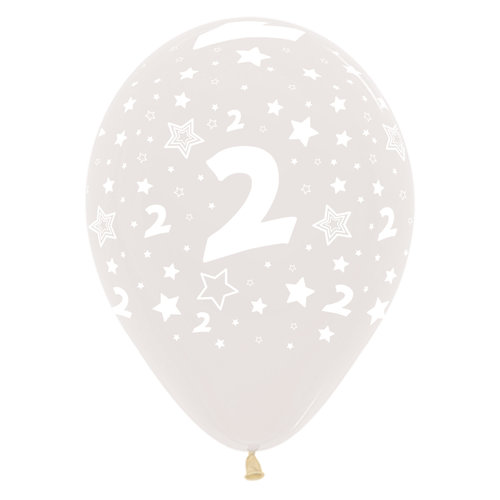 Helium Ballon 2 jaar - clear (30cm) 