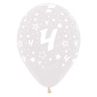 Helium Ballon 4 jaar - clear (30cm)