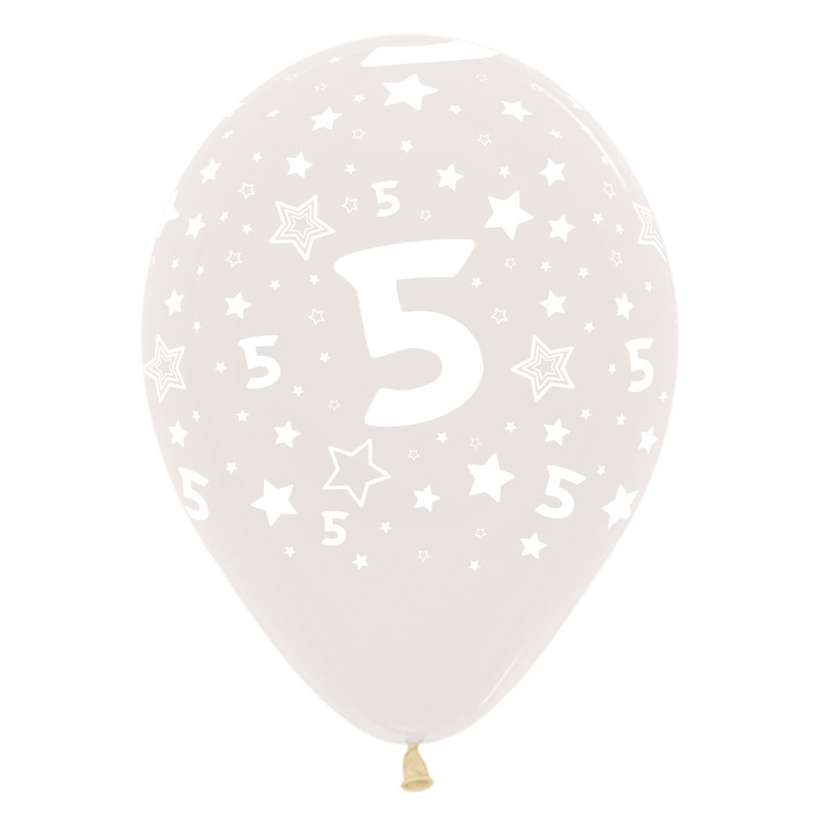 Helium Ballon 5 jaar - clear (30cm)-1