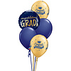 Qualatex Congrats Grad Blue & Gold tros van 5 ballonnen