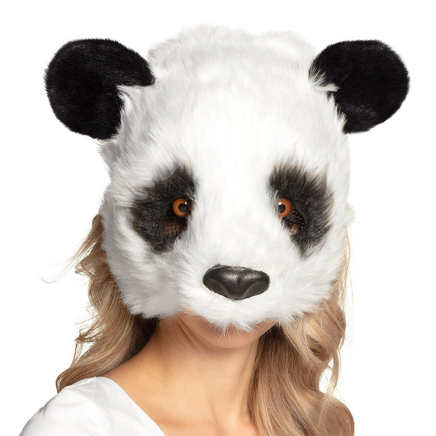 Pluchen halfmasker Panda-2
