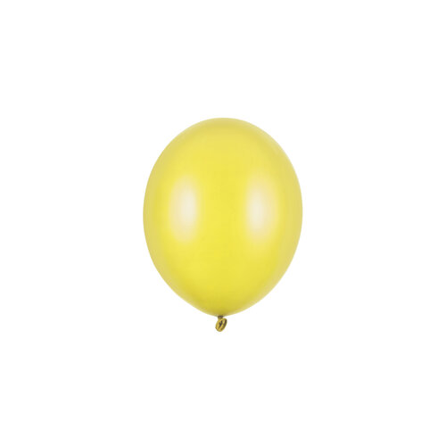 100 Ballonnen Metallic Geel - 12 cm 