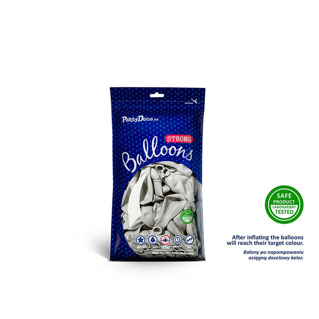 100 Ballonnen Metallic Zilver - 12 cm
