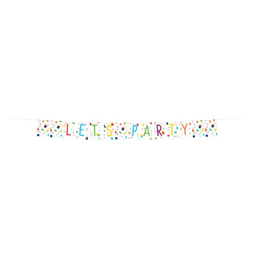 Vlaggenlijn Confetti Let's Party - 185 x 19 cm 