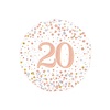 Folieballon - 20th Sparkling Fizz Birthday White & Rose Gold