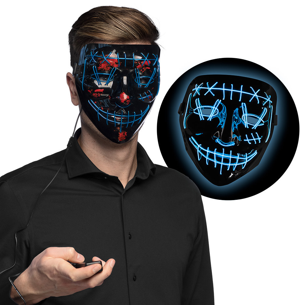 Aanzienlijk mond fluiten Halloween Masker - Led-masker Killer Smile - Blauw - Zorg voor Party online  feestartikelen en ballondecoraties
