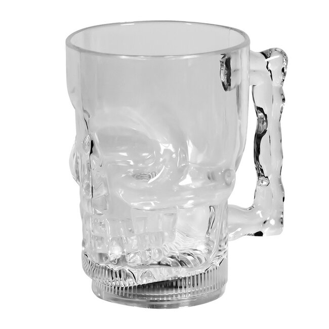 Oplichtend plastic drinkglas Schedel - 400 ml