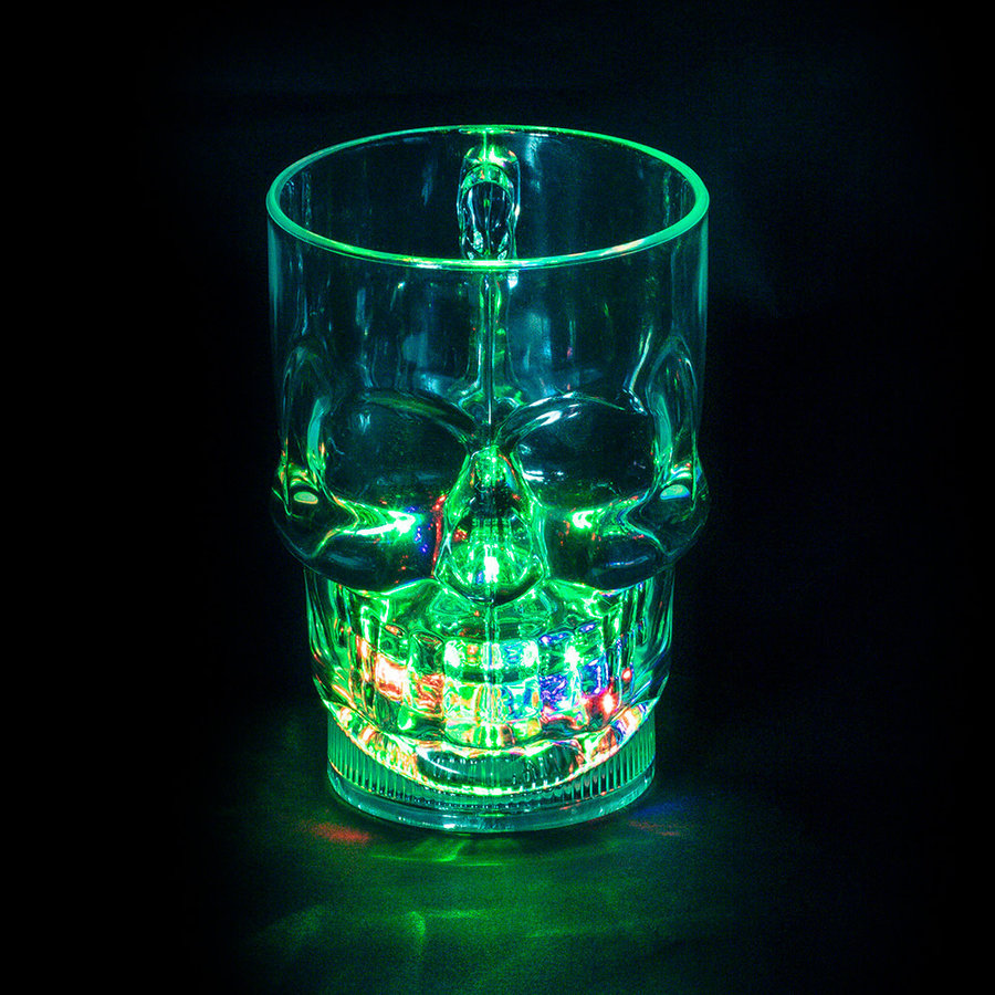 Oplichtend plastic drinkglas Schedel - 400 ml-3