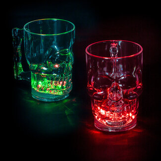 Boland Oplichtend plastic drinkglas Schedel - 400 ml