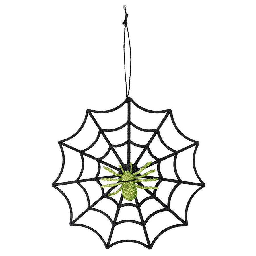 Spinnenweb Glitter met spin - 30 cm-1