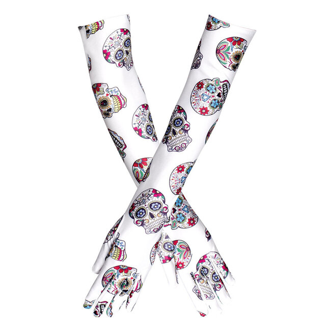 Handschoenen elleboog Day of the dead
