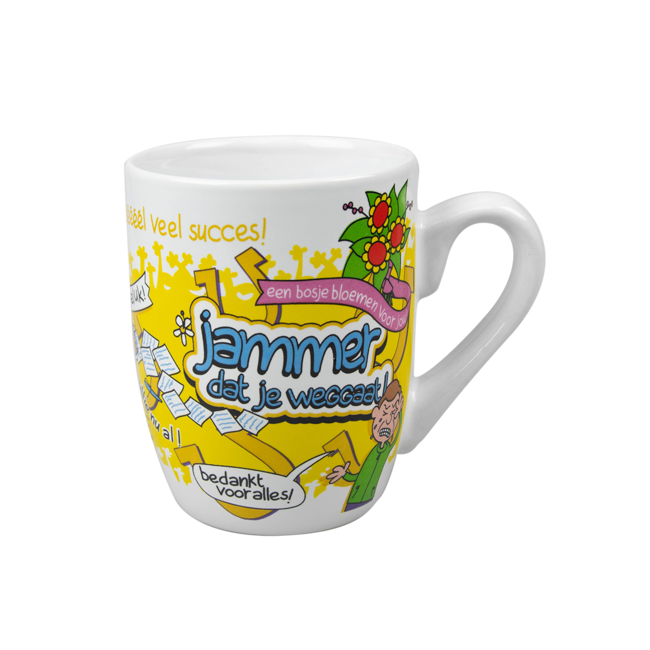 Cartoon mok - Jammer dat je weg gaat