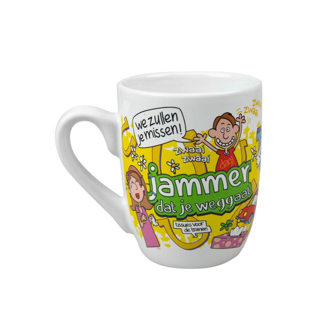 Cartoon mok - Jammer dat je weg gaat